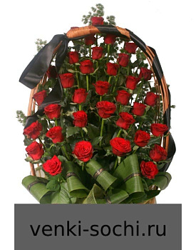 Корзина из живых цветов КН21, 100