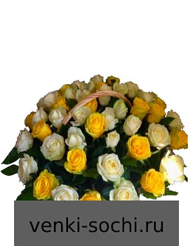 Корзина из живых цветов КН22, 100