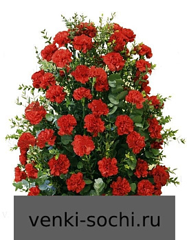 Корзина из живых цветов КН15, гвоздик 150 шт (+ зелень)